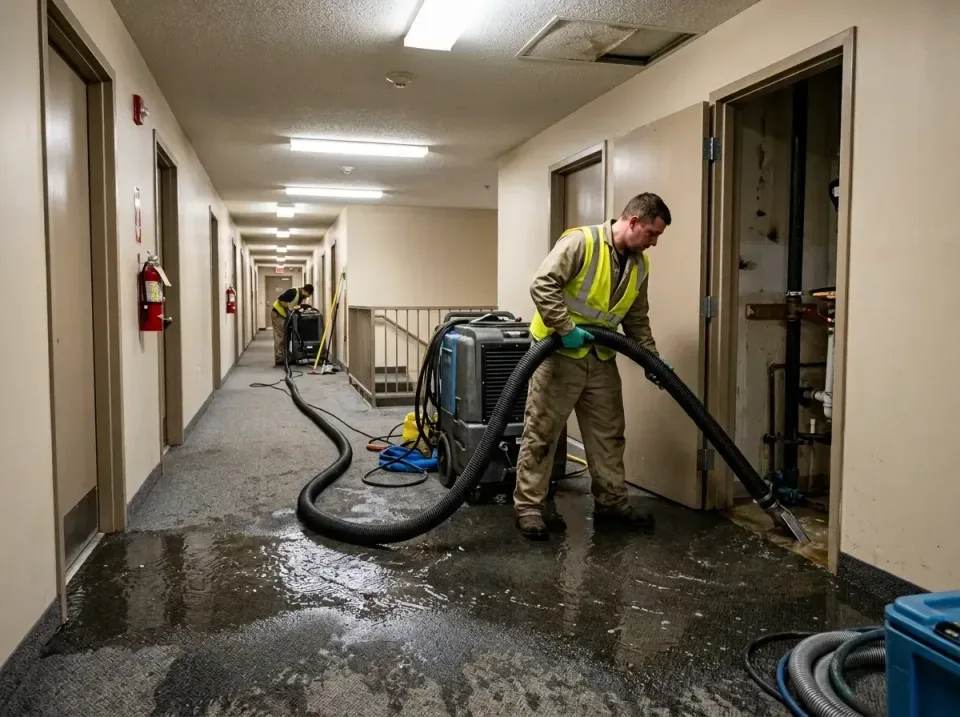 multi-unit-apartment-hallway-f-005 — frequently asked questions, Emergency Burst Pipe Water Extraction & Removal in Sawmills…
